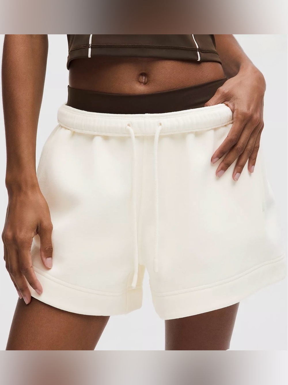 Lululemon W Steady State SuperLoft MR Short 3.5" Coconut Ivory